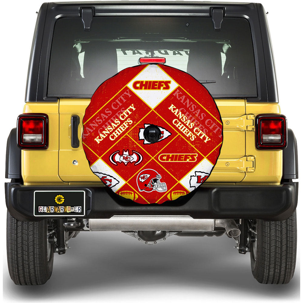 Kansas City Chiefs Spare Tire Covers Camera Hole Sporty Team Collection - Gearcarcover - 1