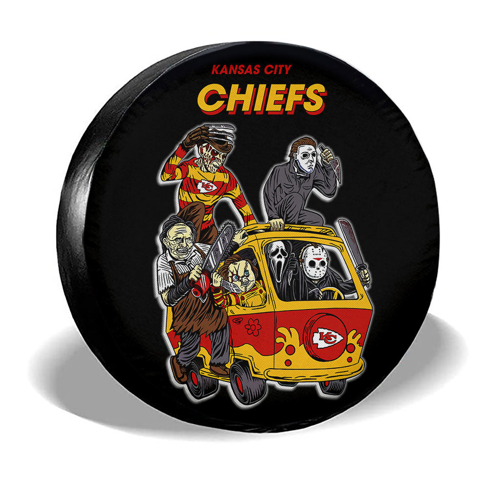 Kansas City Chiefs Spare Tire Covers Horror Characters Car Accessories - Gearcarcover - 3