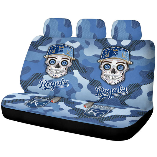 Kansas City Royals Car Back Seat Covers Skull Theme Collection - Gearcarcover - 1