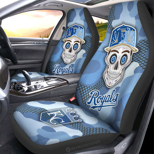 Kansas City Royals Car Seat Covers Skull Theme Collection - Gearcarcover - 1