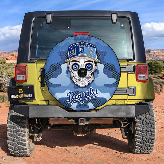 Kansas City Royals Spare Tire Covers Camera Hole Skull Theme Collection - Gearcarcover - 2