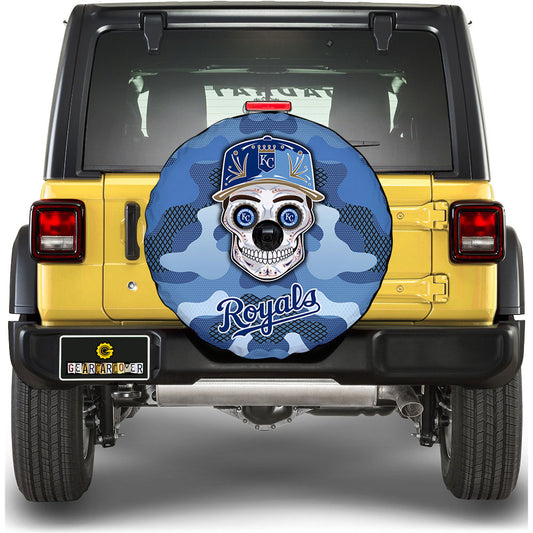 Kansas City Royals Spare Tire Covers Camera Hole Skull Theme Collection - Gearcarcover - 1