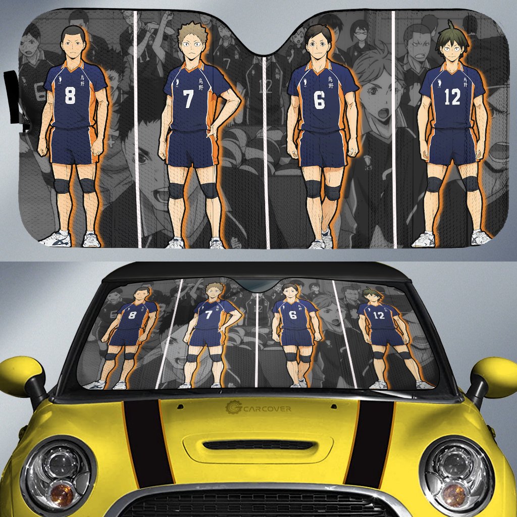 Karasuno Car Sunshade Custom Anime Haikyuu Car Interior Accessories - Gearcarcover - 1