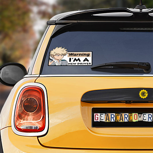 Katsuki Bakugo Warning New Driver Car Sticker Custom Car Accessories - Gearcarcover - 1