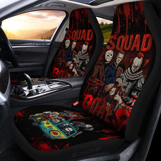 Killer Squad Horror Car Seat Covers Custom Halloween Car Interior Accessories - Gearcarcover - 2