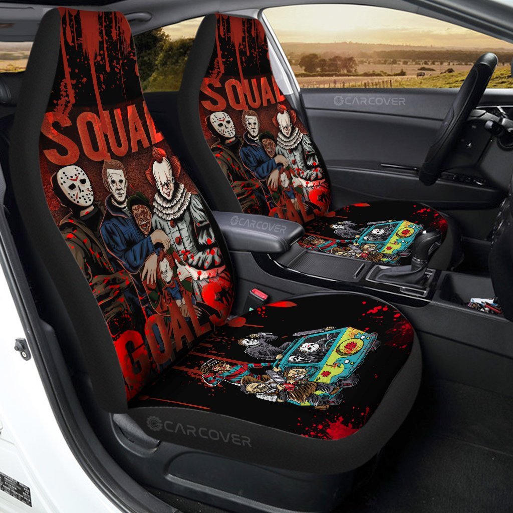 Killer Squad Horror Car Seat Covers Custom Halloween Car Interior Accessories - Gearcarcover - 1