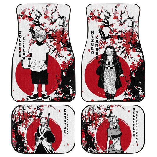 Killua Nezuko Ichigo Nelliel Car Floor Mats Custom Japan Style Anime Car Accessories - Gearcarcover - 1