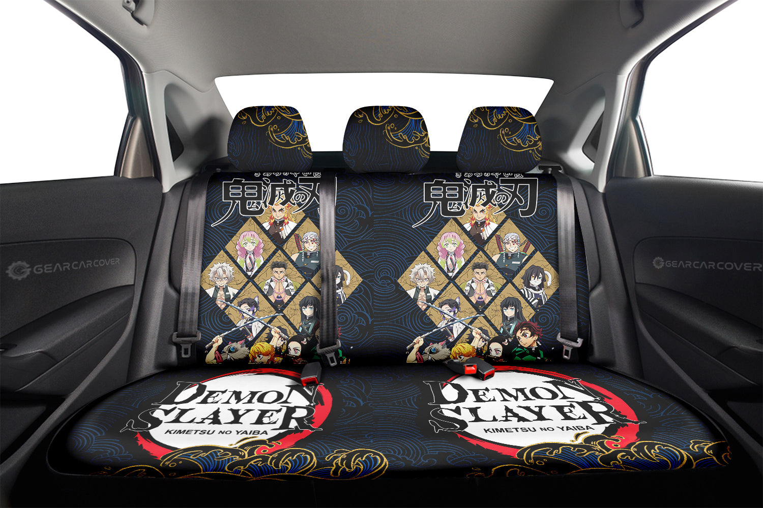 Kimetsu No Yaiba Demon Slayer Car Back Seat Cover Set Manga Mixed Anime - Gearcarcover - 2