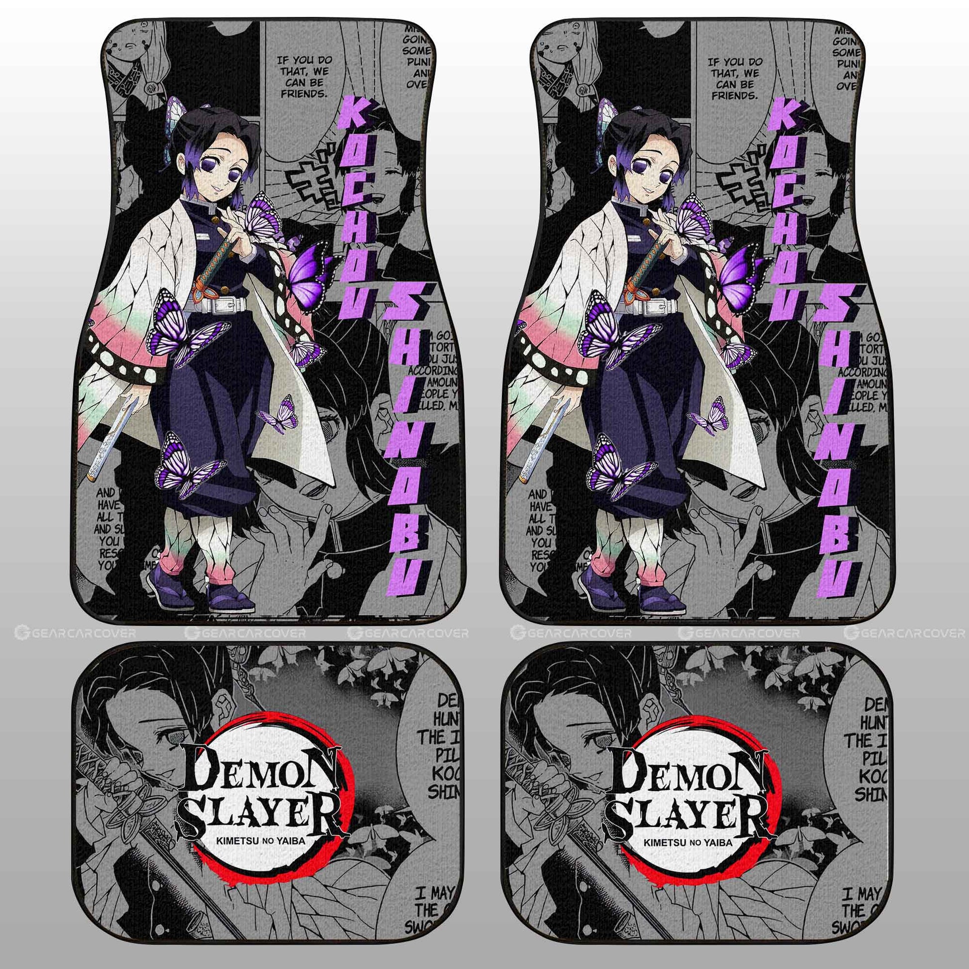 Kochou Shinobu Car Floor Mats Custom Mix Mangas - Gearcarcover - 2