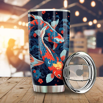 Koi Fish Tumbler Cup Custom Car Accessories - Gearcarcover - 1