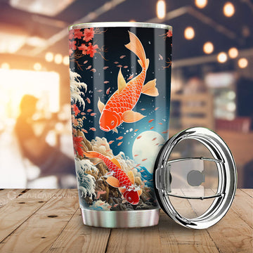 Koi Fish Tumbler Cup Custom Car Accessories - Gearcarcover - 1