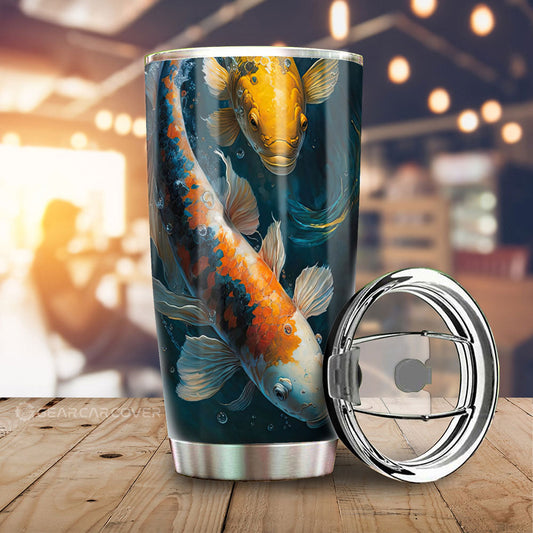 Koi Fish Tumbler Cup Custom Car Accessories - Gearcarcover - 1