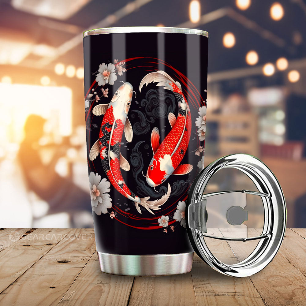 Koi Fish Tumbler Cup Custom Car Accessories - Gearcarcover - 1