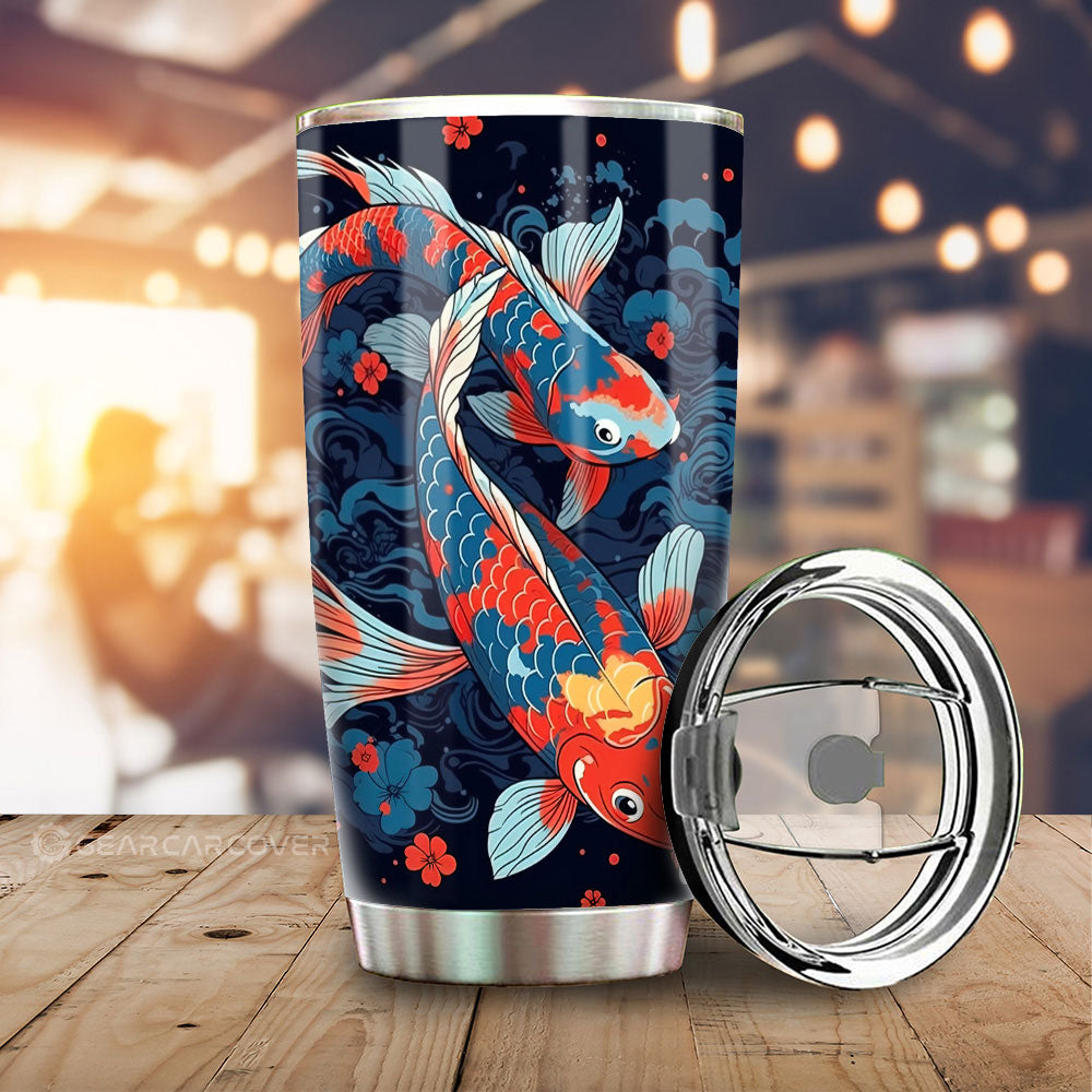 Koi Fish Tumbler Cup Custom Car Accessories - Gearcarcover - 1