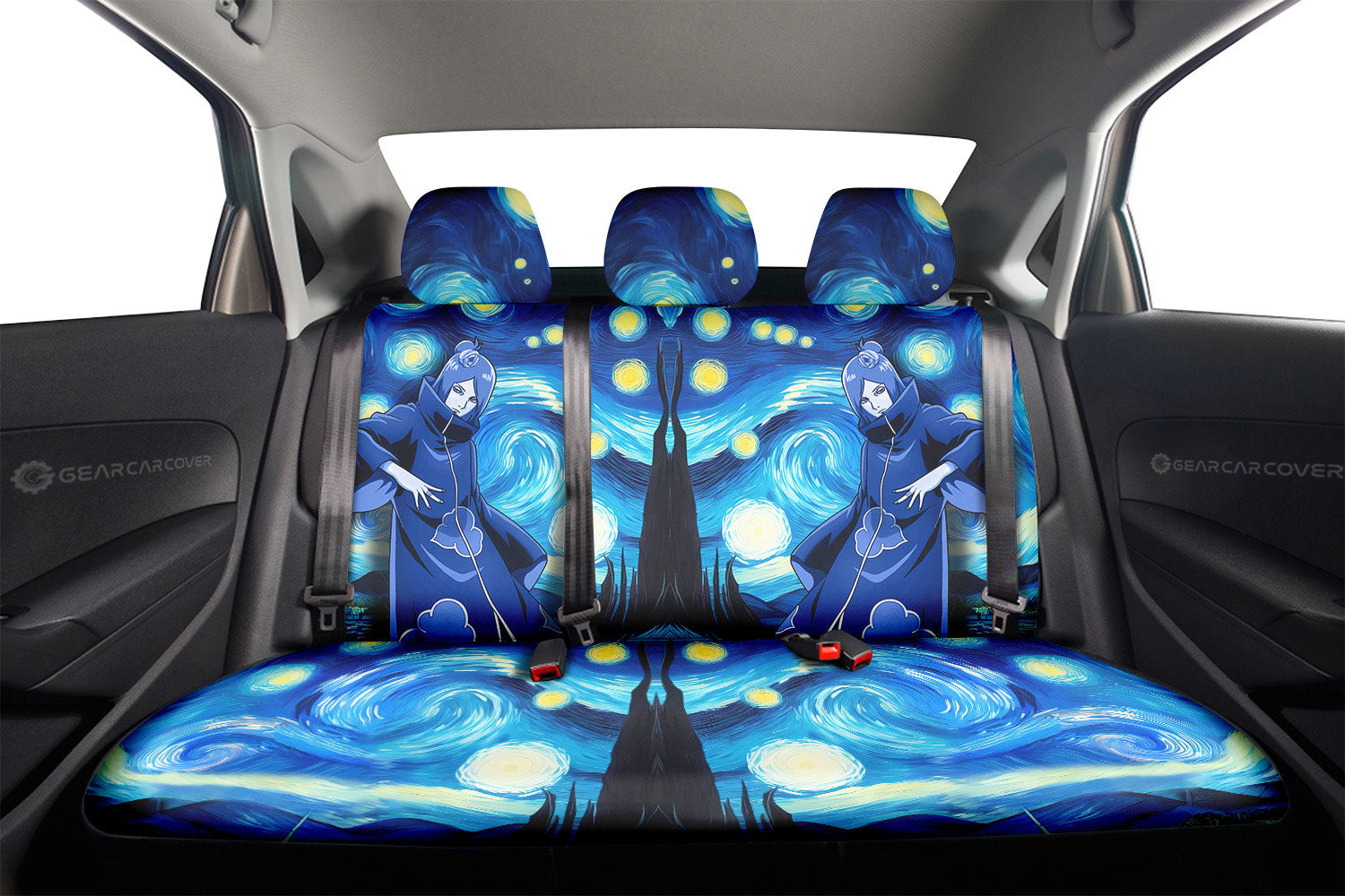 Konan Car Back Seat Covers Custom Starry Night Styles - Gearcarcover - 2