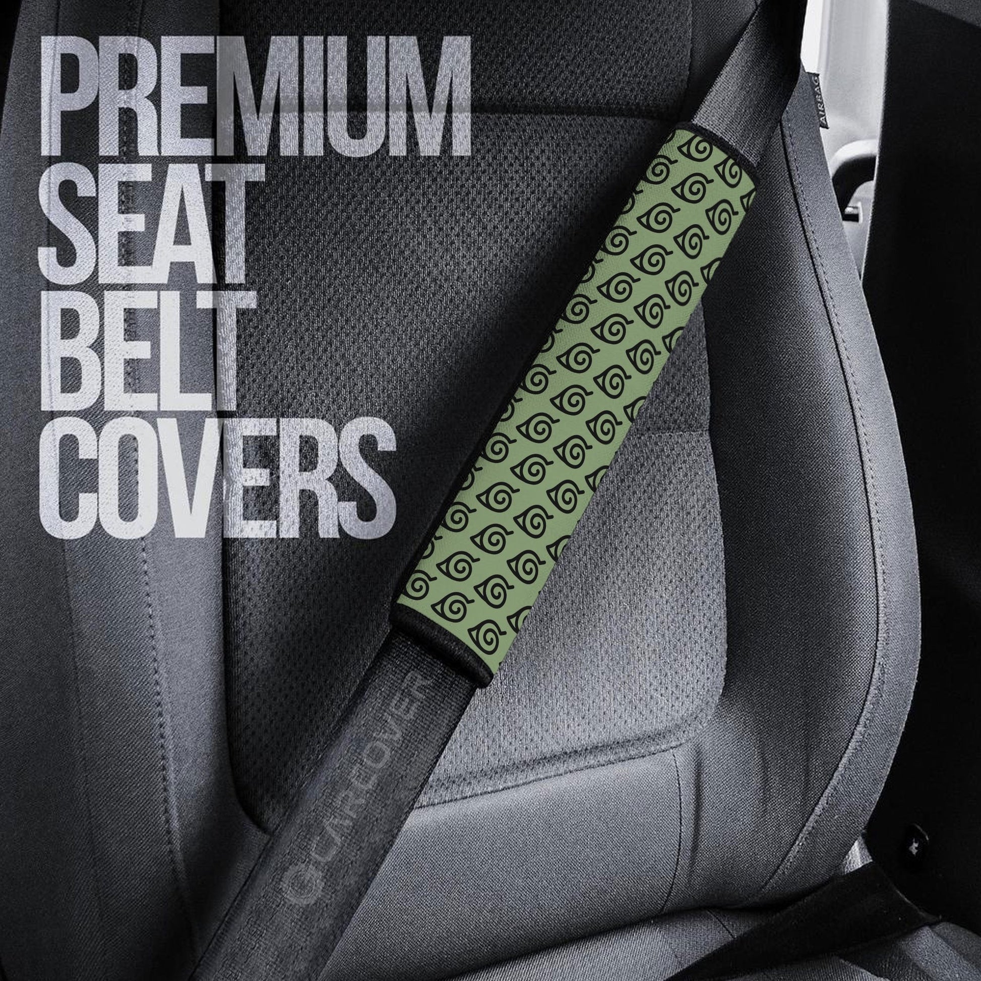 Konoha Symbol Seat Belt Covers Custom Anime Car Accessories - Gearcarcover - 3