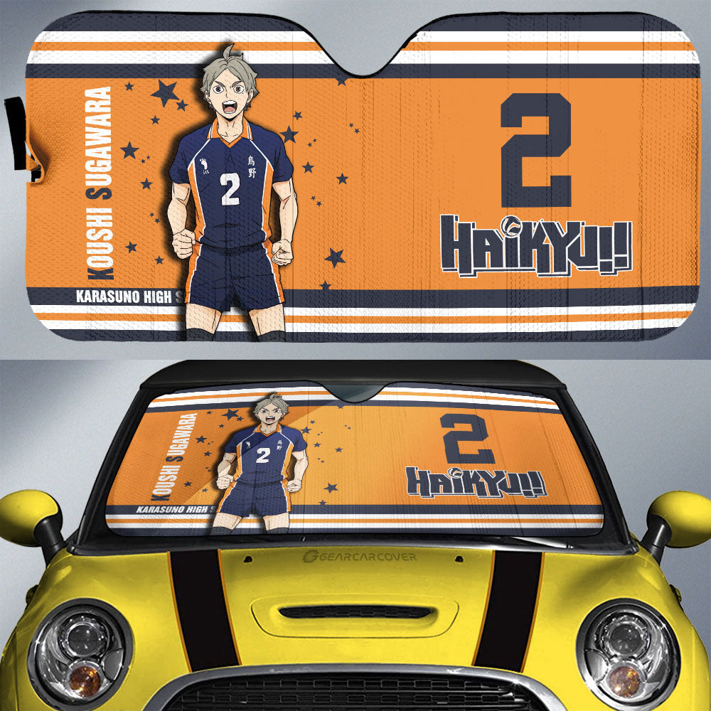 Koushi Sugawara Car Sunshade Custom Car Accessories - Gearcarcover - 1