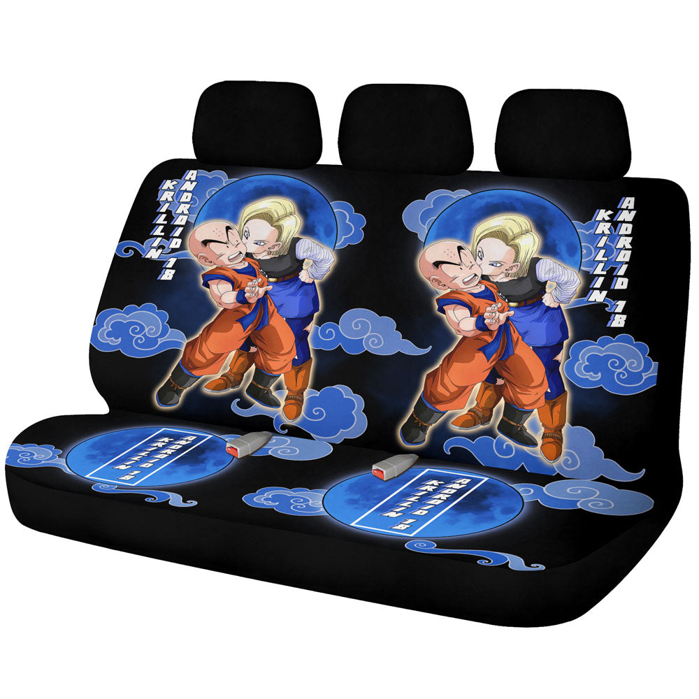 Krillin And Android 18 Car Back Seat Covers Custom Car Accessories - Gearcarcover - 1