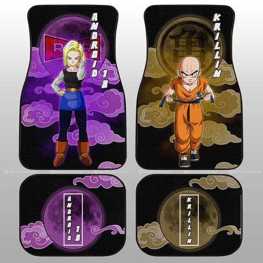 Krillin And Android 18 Car Floor Mats Custom Car Accessories - Gearcarcover - 1
