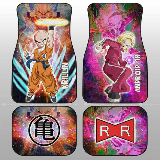 Krillin And Android 18 Car Floor Mats Custom Car Accessories - Gearcarcover - 1