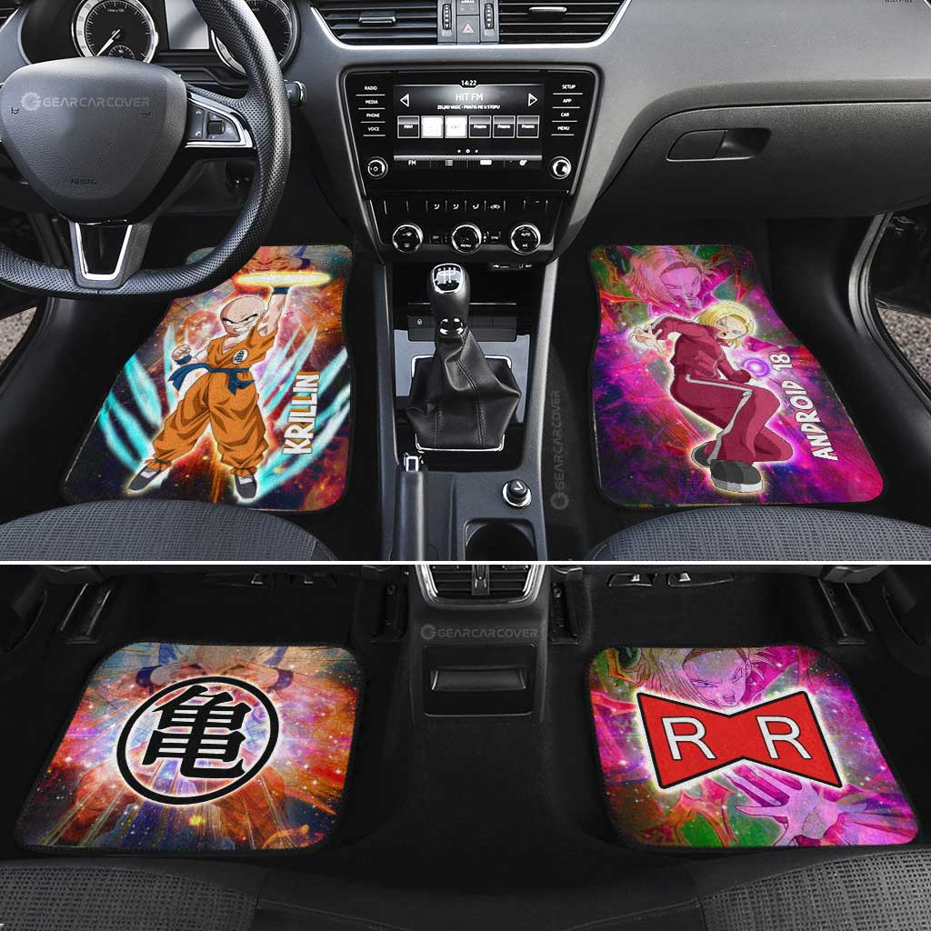 Krillin And Android 18 Car Floor Mats Custom Dragon Ball Anime Car Accessories - Gearcarcover - 2