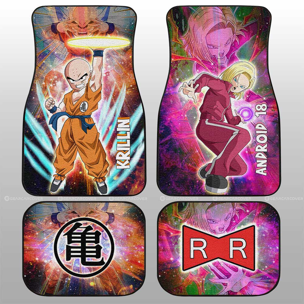 Krillin And Android 18 Car Floor Mats Custom Dragon Ball Anime Car Accessories - Gearcarcover - 1