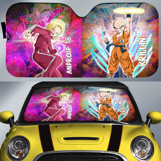 Krillin And Android 18 Car Sunshade Custom Dragon Ball Anime Car Accessories - Gearcarcover - 1