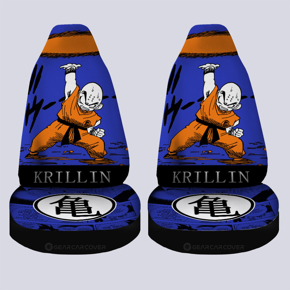 Krillin Car Seat Covers Custom Manga Color Style - Gearcarcover - 4