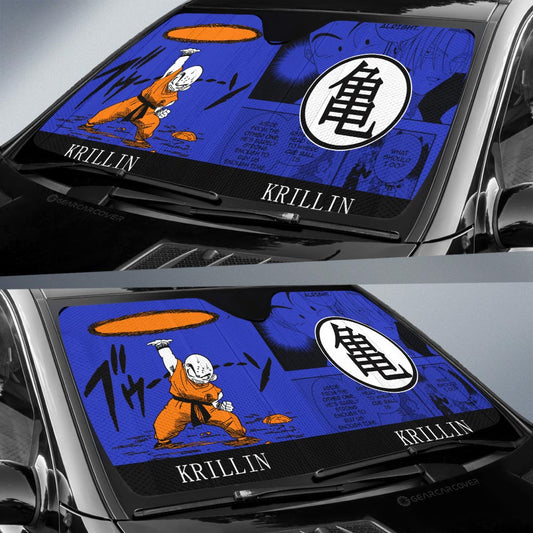 Krillin Car Sunshade Custom Manga Color Style - Gearcarcover - 2