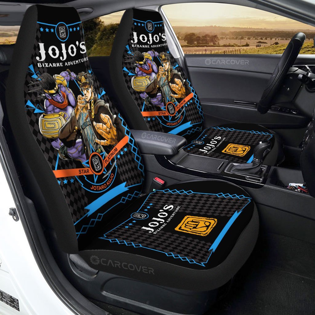 Kujo Jotaro Car Seat Covers Custom Anime JoJo's Bizarre Adventure Car Accessories - Gearcarcover - 1