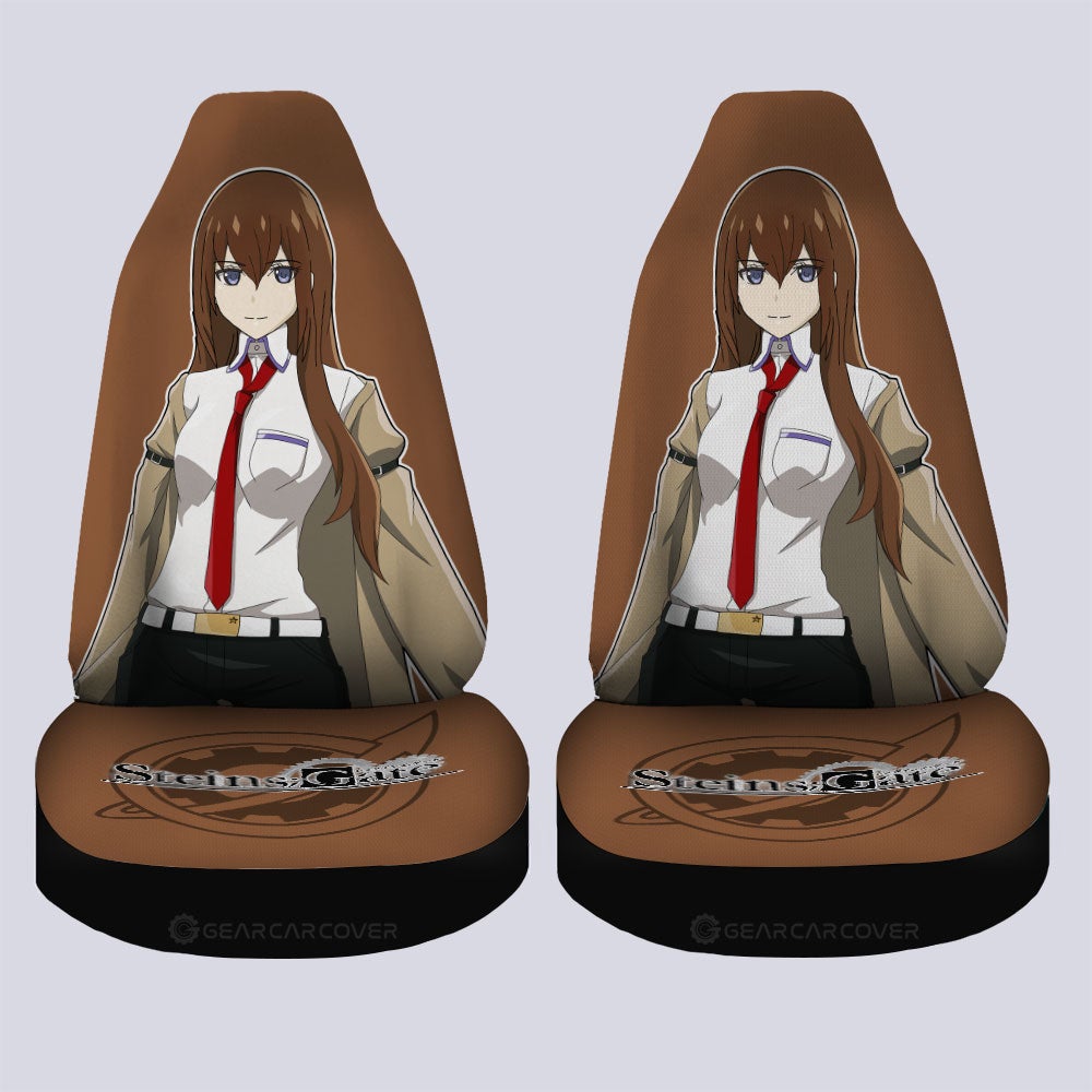 Kurisu Makise Car Seat Covers Custom Main Hero Car Accessories - Gearcarcover - 4