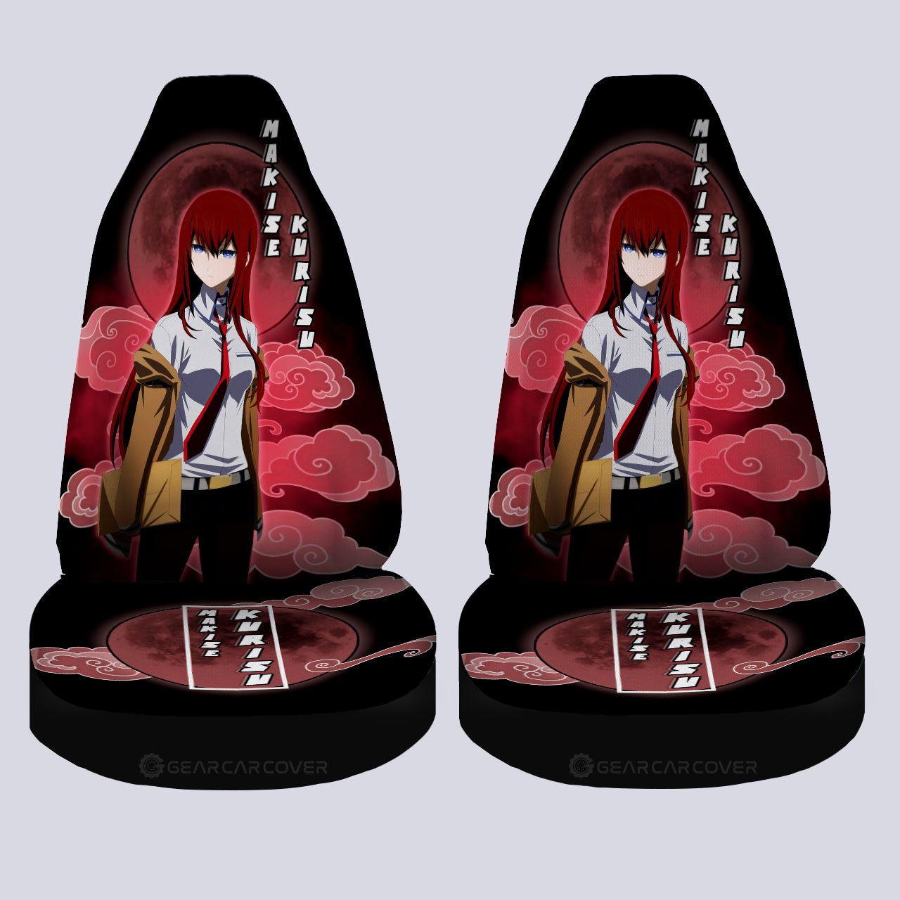 Kurisu Makise Car Seat Covers Custom Steins;Gate Anime Car Accessories - Gearcarcover - 4