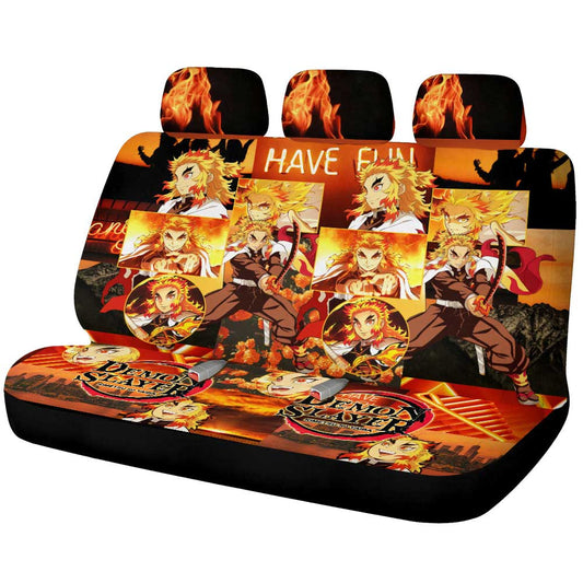 Kyoujuro Rengoku Car Back Seat Cover Custom - Gearcarcover - 1