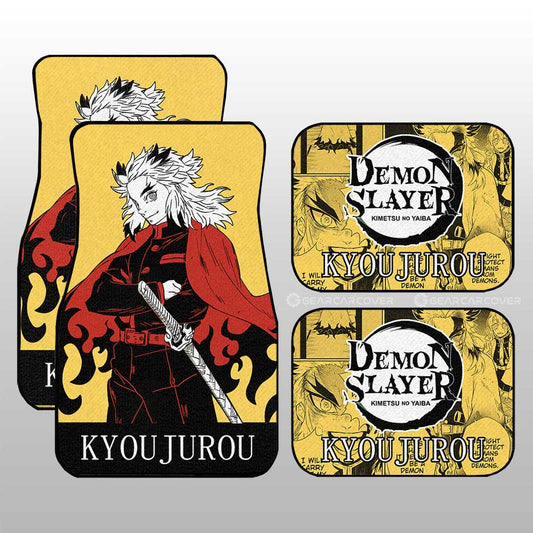 Kyoujuro Rengoku Car Floor Mats Custom Car Accessories - Gearcarcover - 2