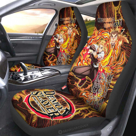 Kyoujuro Rengoku Car Seat Covers Custom Demon Slayer Car Accessories For Fans - Gearcarcover - 2