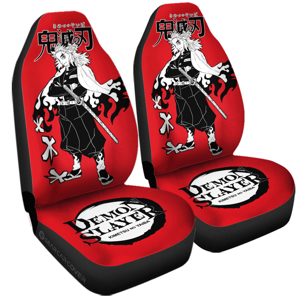 Kyoujurou Rengoku Car Seat Covers Custom Car Accessories Manga Style For Fans - Gearcarcover - 3