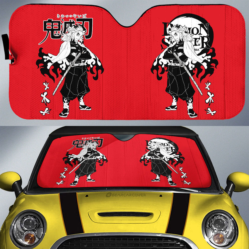 Kyoujurou Rengoku Car Sunshade Custom Car Accessories Manga Style For Fans - Gearcarcover - 1