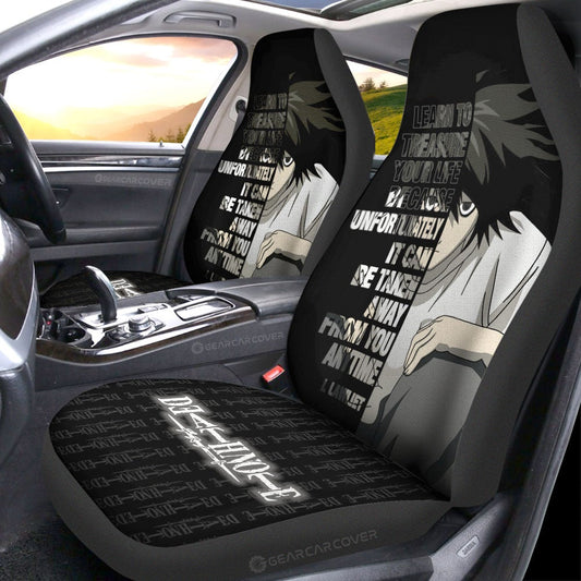 L Lawliet Quotes Car Seat Covers Custom Death Note Car Accessories - Gearcarcover - 2