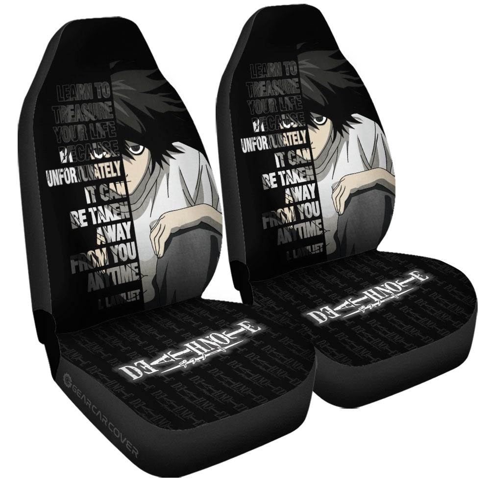 L Lawliet Quotes Car Seat Covers Custom Death Note Car Accessories - Gearcarcover - 3