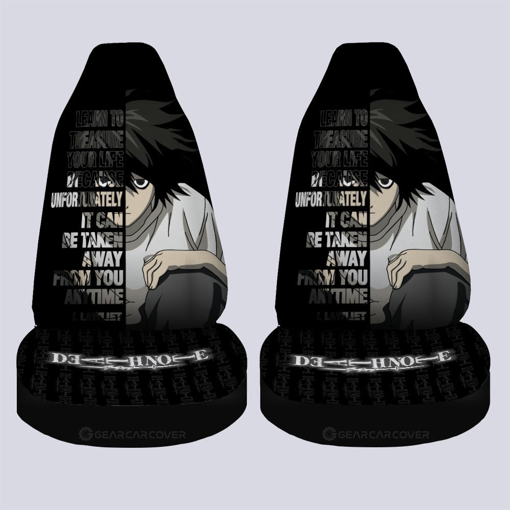 L Lawliet Quotes Car Seat Covers Custom Death Note Car Accessories - Gearcarcover - 4