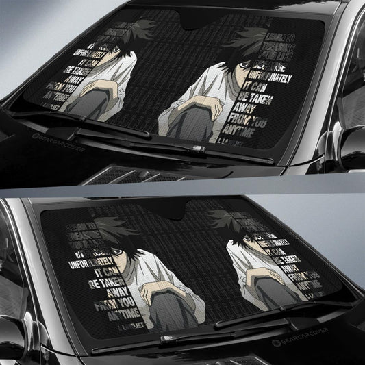 L Lawliet Quotes Car Sunshade Custom Death Note Car Accessories - Gearcarcover - 2