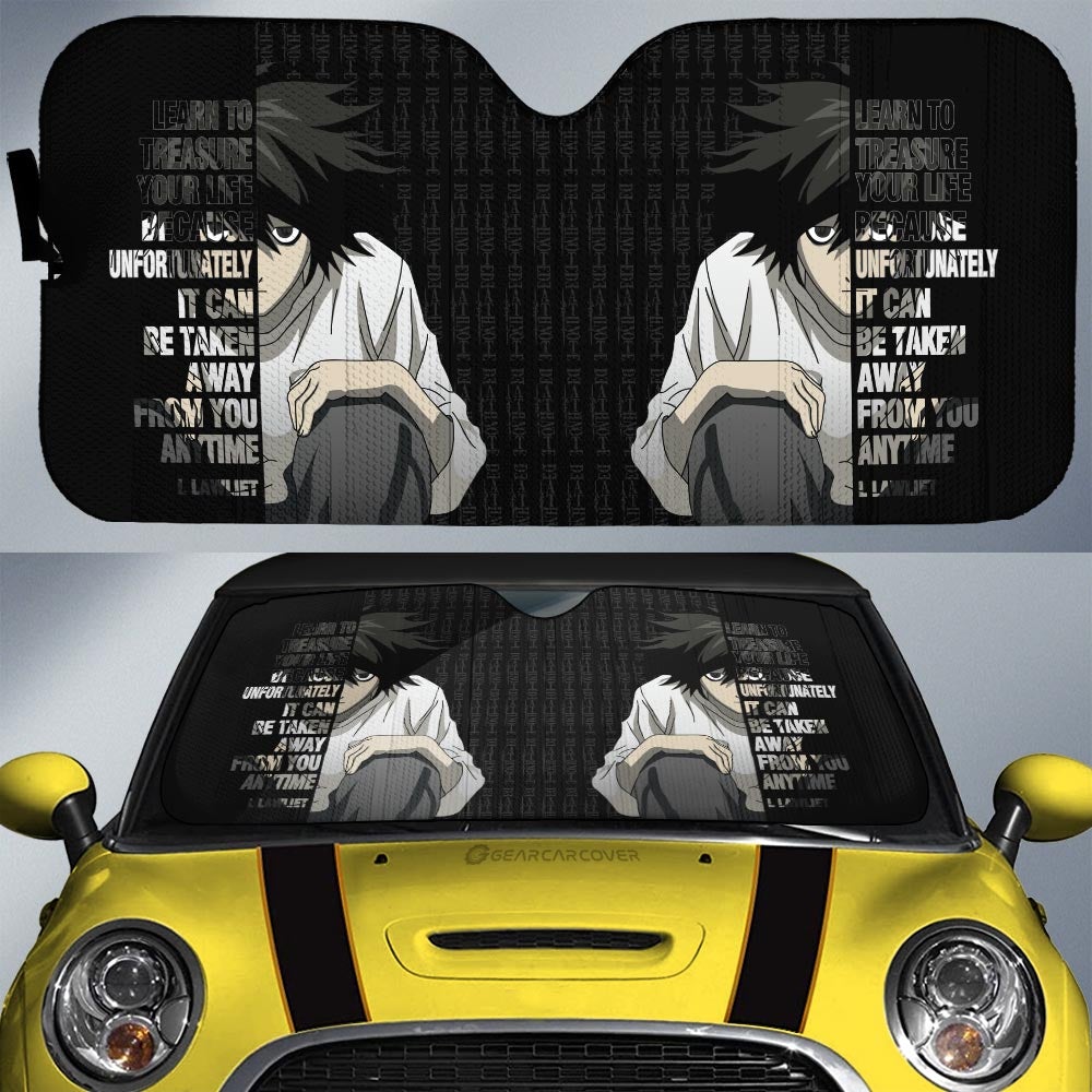 L Lawliet Quotes Car Sunshade Custom Death Note Car Accessories - Gearcarcover - 1