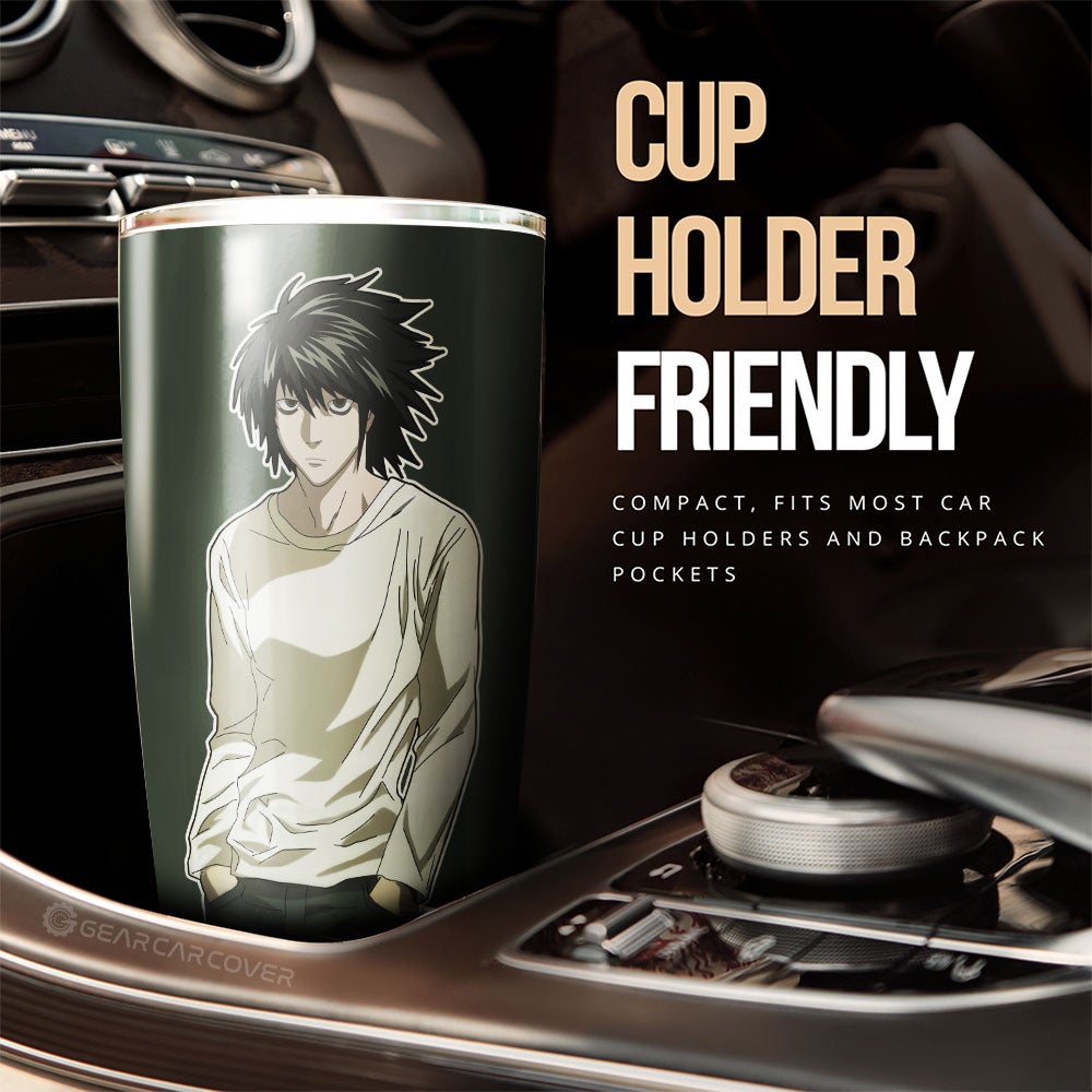 L Lawliet Tumbler Cup Custom Death Note - Gearcarcover - 2