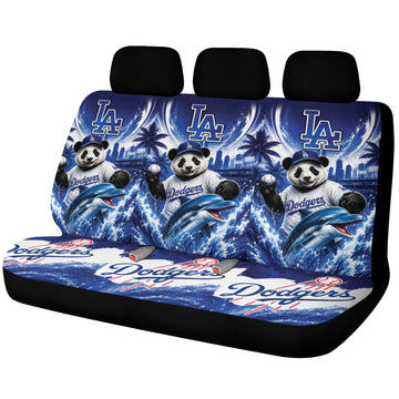 LA Dodgers Mix Panda and Dolphin Car Back Seat Covers Custom Car Accessories - Gearcarcover - 1