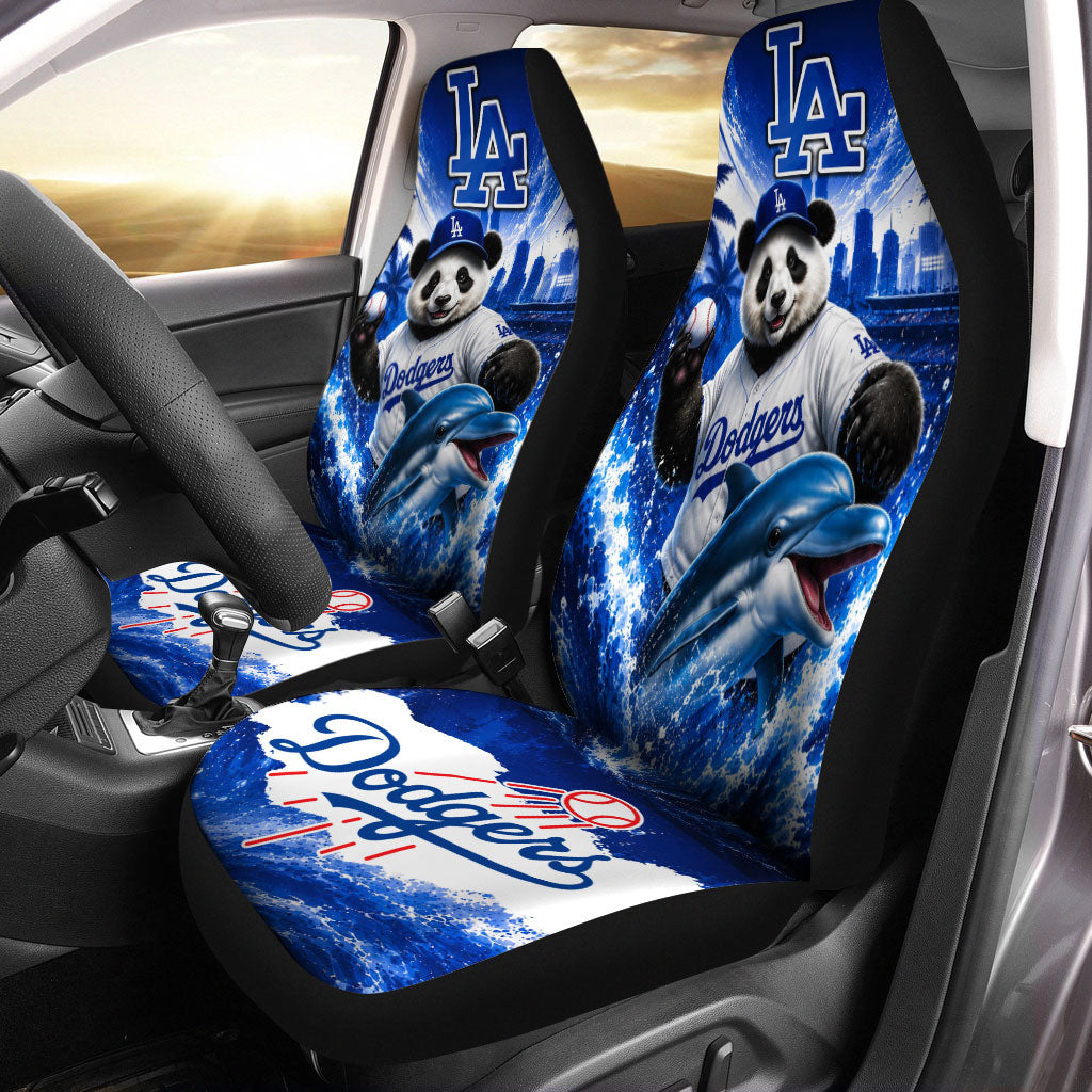 LA Dodgers Mix Panda and Dolphin Car Seat Covers Car Accessories - Gearcarcover - 2