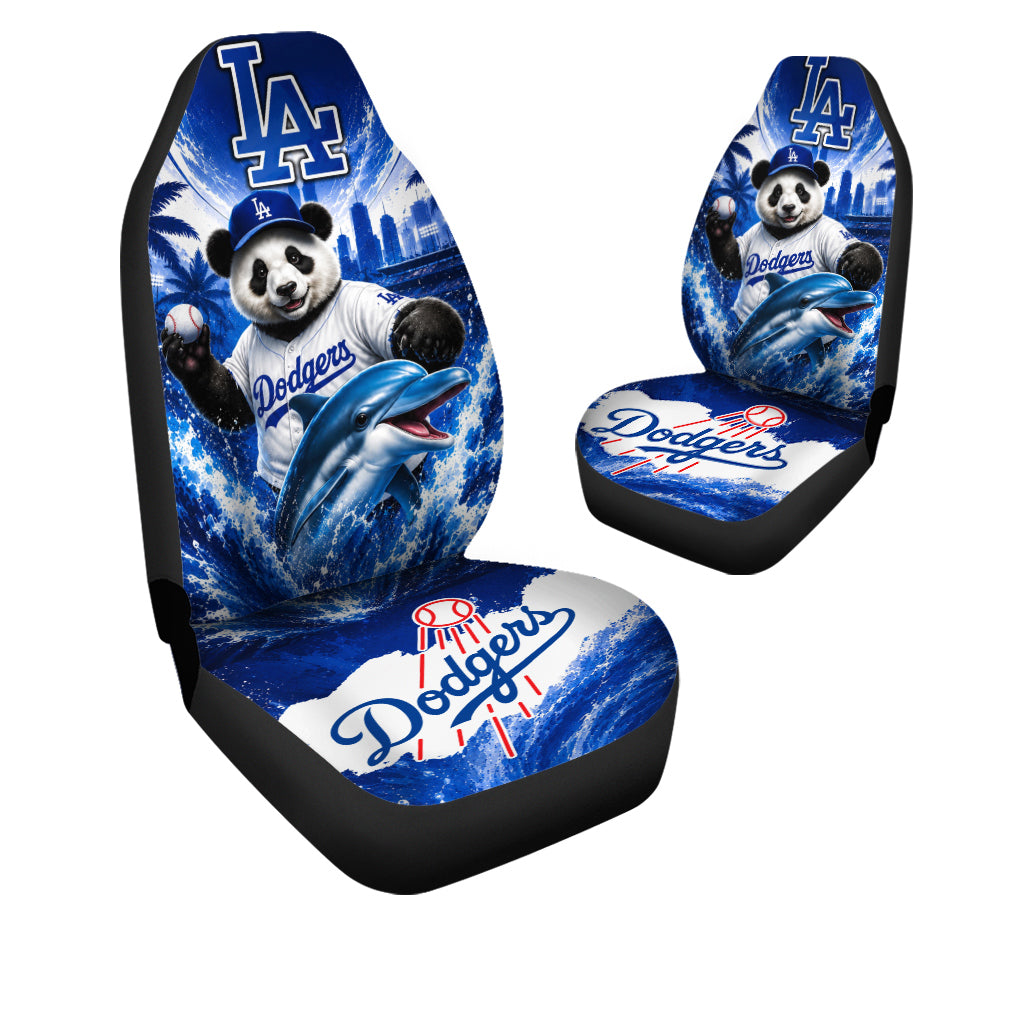 LA Dodgers Mix Panda and Dolphin Car Seat Covers Car Accessories - Gearcarcover - 3