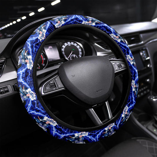 LA Dodgers Mix Panda and Dolphin Steering Wheel Cover Custom Car Accessories - Gearcarcover - 1