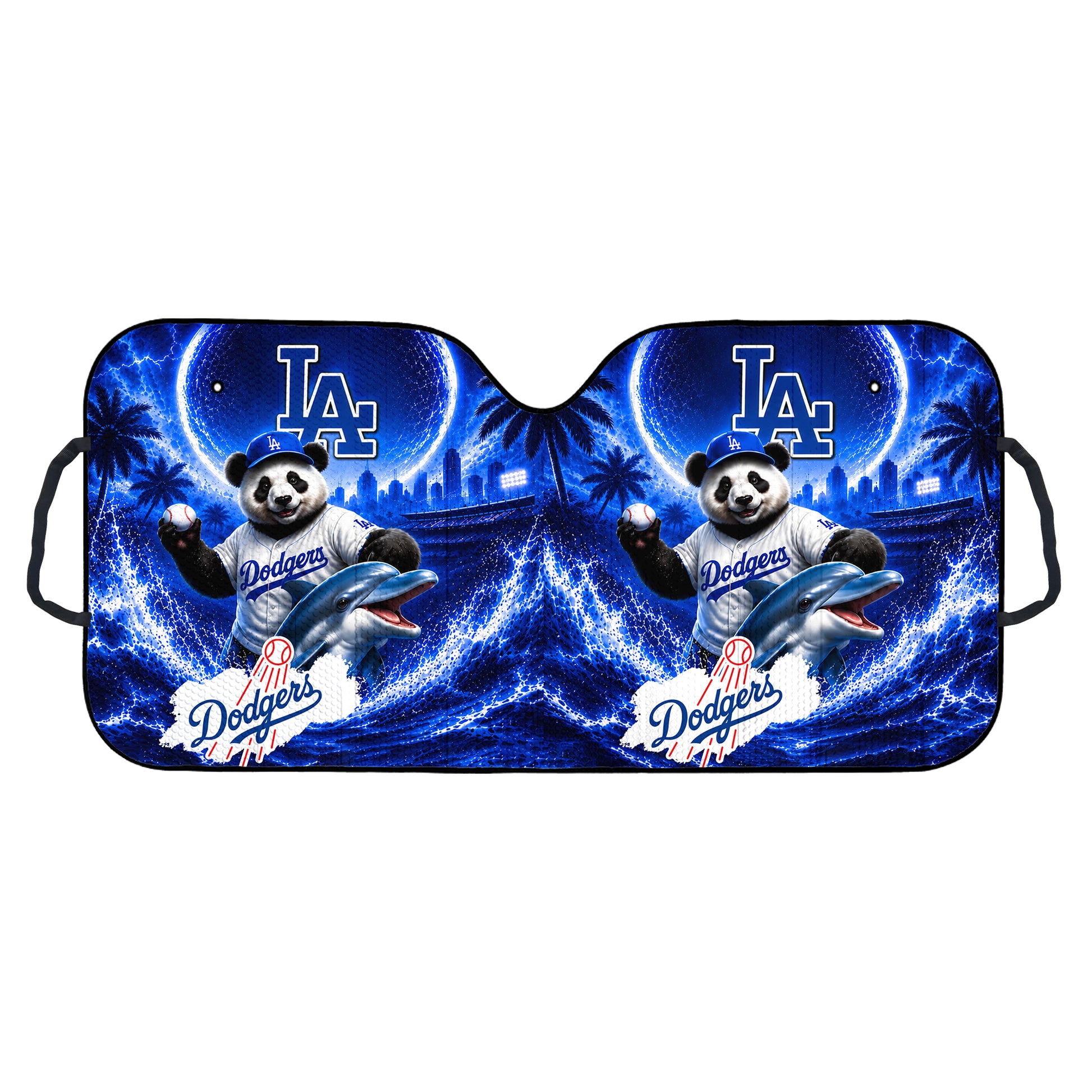 LA Dodgers Mix Panda and Dolphin Sun Shade Custom Car Accessories - Gearcarcover - 2