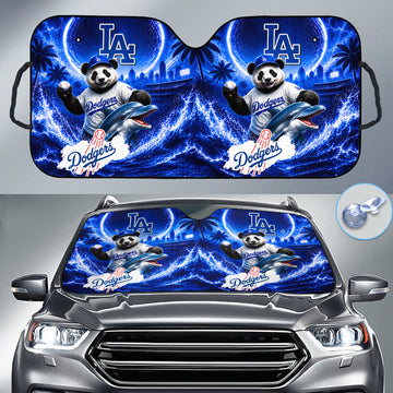 LA Dodgers Mix Panda and Dolphin Sun Shade Custom Car Accessories - Gearcarcover - 1
