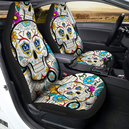 LA Galaxy Car Seat Covers Custom Sugar Skull Car Accessories - Gearcarcover - 2
